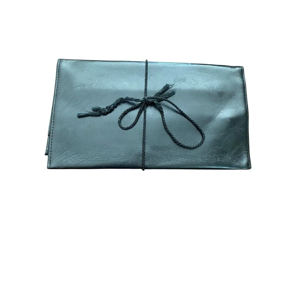Amity Foldable Jewelry Holder Black Leather Case Organizer Travel Vintage